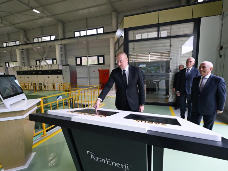 Президент Ильхам Алиев принял участие в открытии малых гидроэлектростанций в Лачине