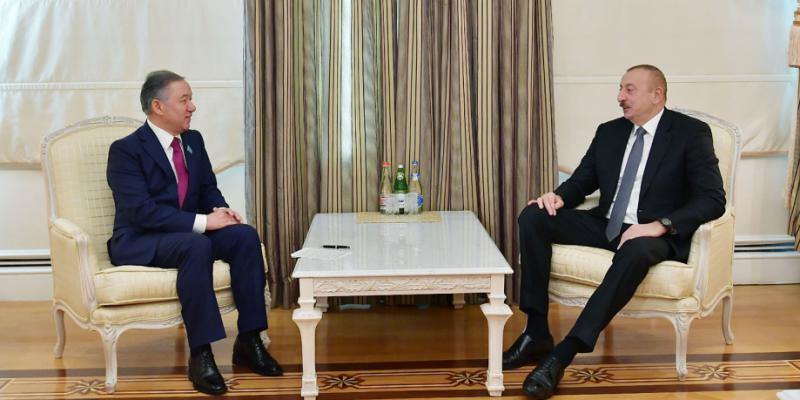 Prezident İlham Əliyev Qazaxıstan Parlament Məclisinin Sədrinin başçılıq etdiyi nümayəndə heyətini qəbul edib