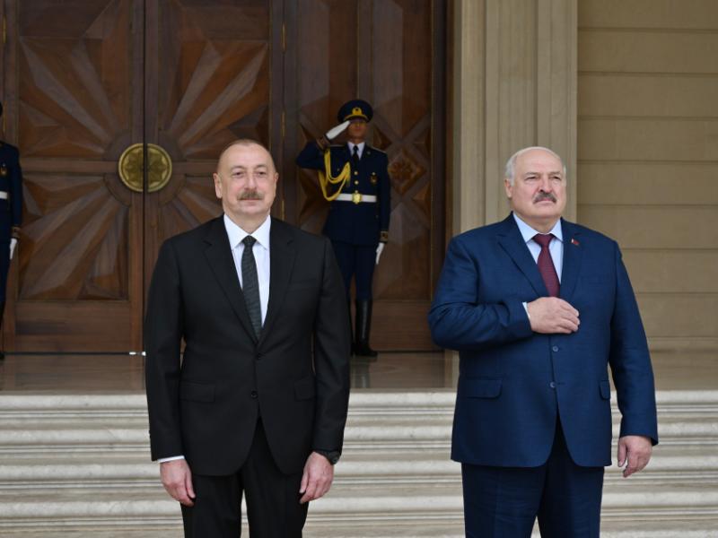 Belarus Prezidenti Aleksandr Lukaşenkonun rəsmi qarşılanma mərasimi olub