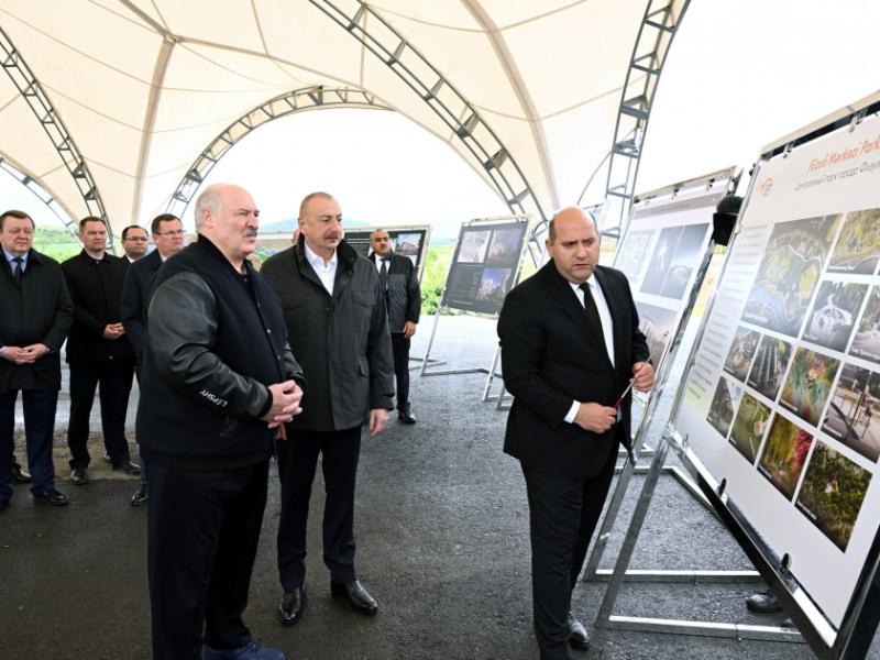 Presidents of Azerbaijan and Belarus visited devastated areas of Fuzuli city and reviewed the city’s master plan