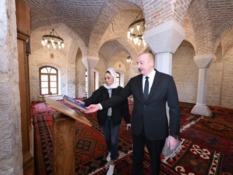 President Ilham Aliyev and First Lady Mehriban Aliyeva attended inauguration of Mamayi Mosque after restoration