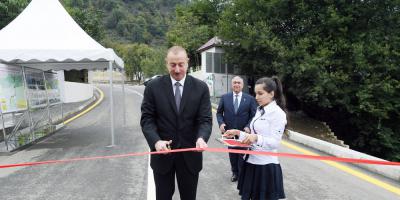 Lerik rayonunda Piran-Hamarat-Vijaker avtomobil yolunun yenidənqurmadan sonra açılışı olub