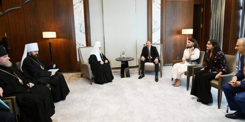 Azərbaycan Prezidenti İlham Əliyev Moskvanın və Bütün Rusiyanın Patriarxı Kirill ilə görüşüb