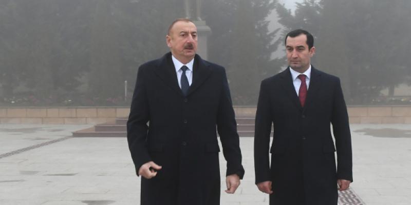 President Ilham Aliyev arrived in Shamakhi district for visit