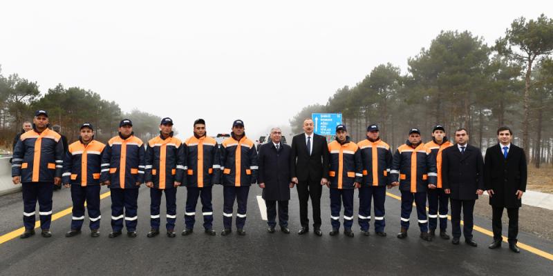 Bakı-Şamaxı-Yevlax avtomobil yolunun 101-117-ci kilometrlik hissəsinin açılışı olub