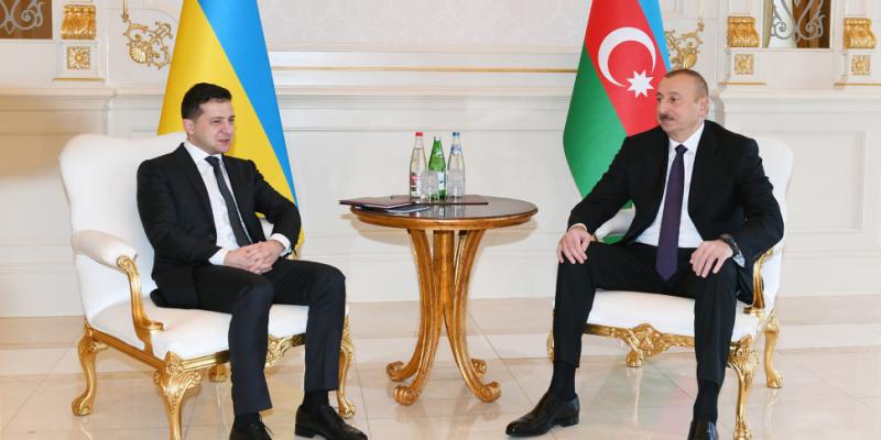 Встреча Президента Ильхама Алиева и Президента Владимира Зеленского один на один