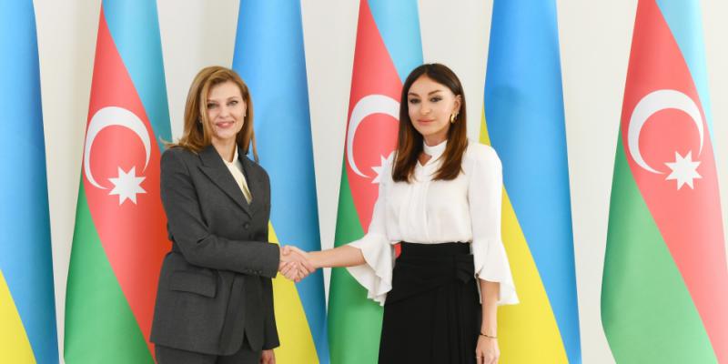 Azerbaijan`s First Vice-President Mehriban Aliyeva met with Ukrainian first lady Elena Zelenskaya