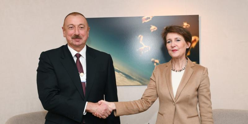 Azərbaycan Prezidenti İlham Əliyevin Davosda İsveçrə Prezidenti Simonetta Sommaruqa ilə görüşü olub 