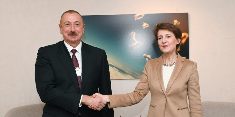 President Ilham Aliyev met with Swiss President Simonetta Sommaruga in Davos
