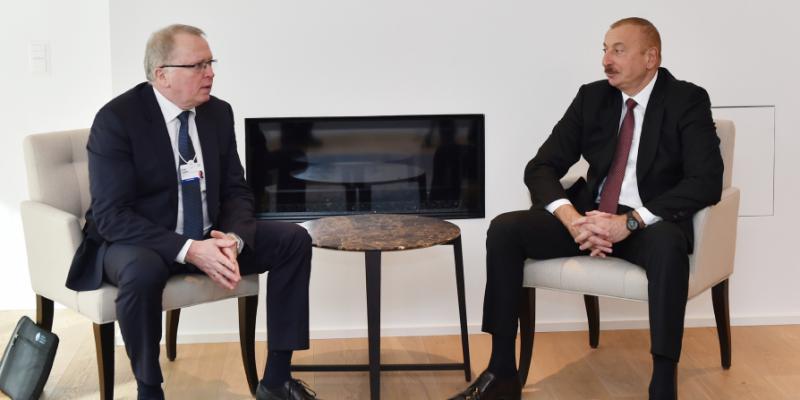 Prezident İlham Əliyev Davosda “Equinor” şirkətinin baş icraçı direktoru ilə görüşüb