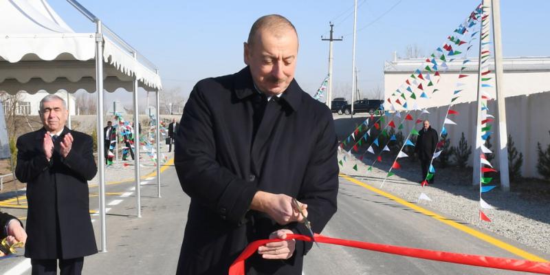 Prezident İlham Əliyev Pirili-Muradxan-Sor-Sor avtomobil yolunun yenidənqurmadan sonra açılışında iştirak edib