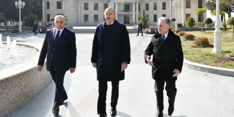 President Ilham Aliyev arrived in Kurdamir district for visit 