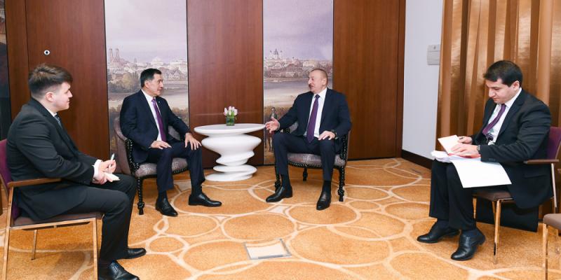 Президент Ильхам Алиев встретился в Мюнхене с генеральным секретарем Шанхайской организации сотрудничества