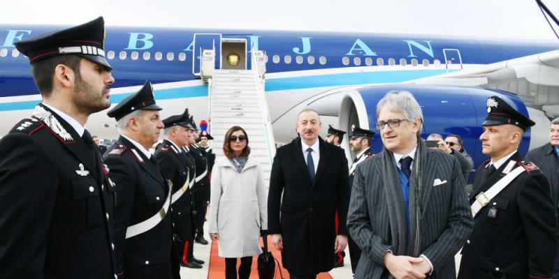 President Ilham Aliyev arrived in Italy for state visit