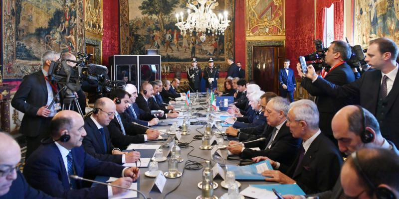 Состоялась встреча Президента Азербайджана Ильхама Алиева и Президента Италии Серджо Маттареллы в расширенном составе