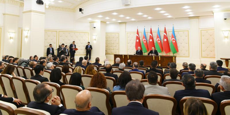 Azerbaijani, Turkish presidents made press statements