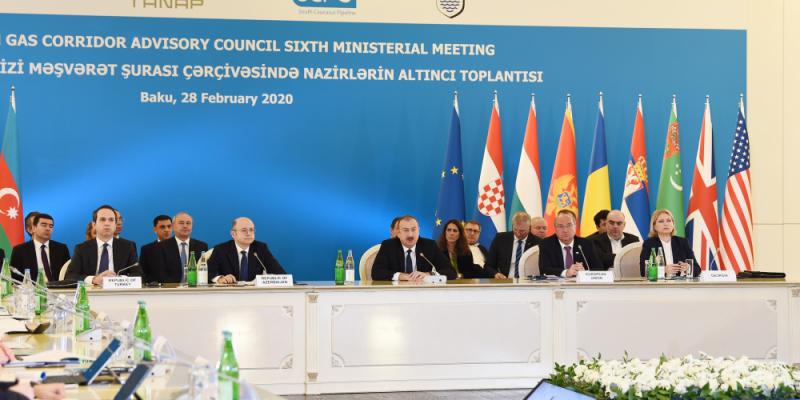 Sixth Ministerial Meeting of Southern Gas Corridor Advisory Council gets underway in Baku. President Ilham Aliyev attended the meeting