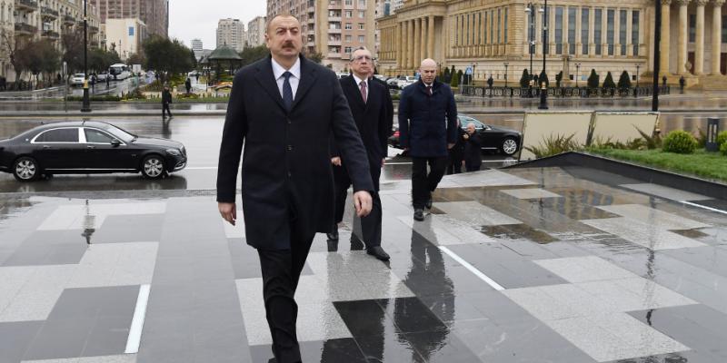 President Ilham Aliyev visited newly-built park where statue of Shah Ismail Khatai was moved
