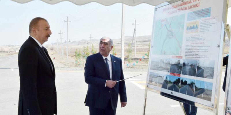 President Ilham Aliyev attended opening of newly renovated Shamkir-Abbasli-Narimanli highway