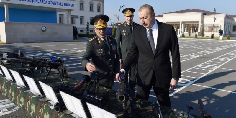 Президент Ильхам Алиев принял участие в открытии Н-ской воинской части Внутренних войск 