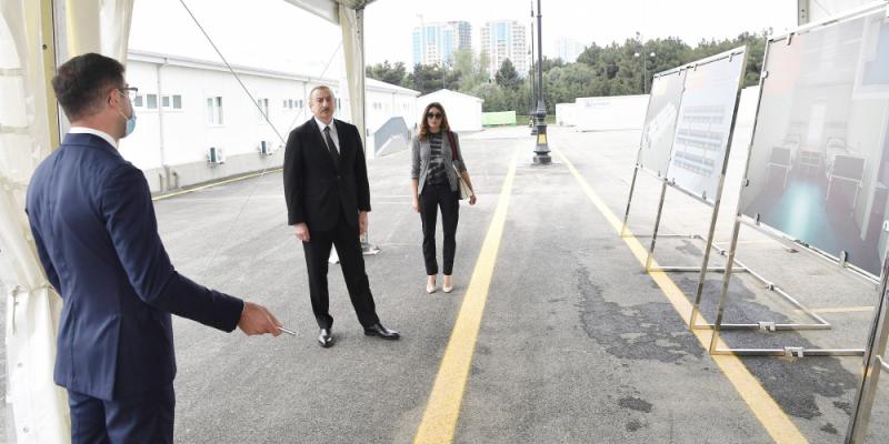 В Баку открылся первый больничный комплекс модульного типа В открытии приняли участие Президент Ильхам Алиев и первая леди Мехрибан Алиева