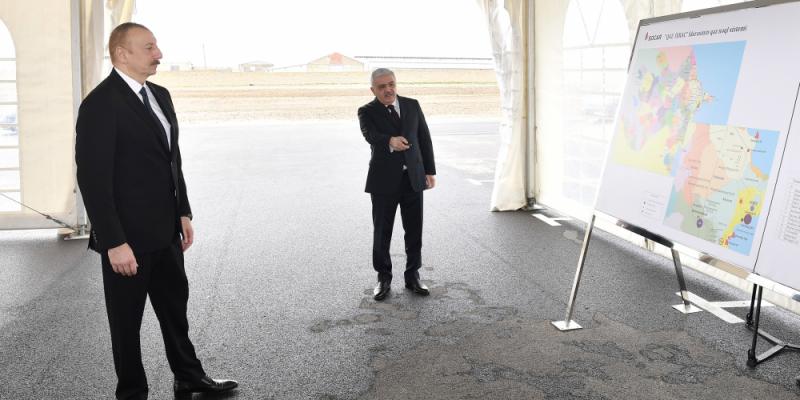 Prezident İlham Əliyev Sumqayıt şəhərinə çəkilən magistral qaz kəmərinin açılışında iştirak edib