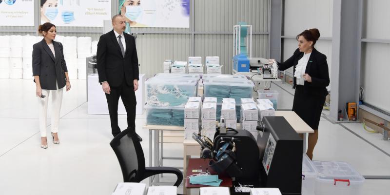 President Ilham Aliyev attended opening of medical masks manufacturing enterprise in Sumgayit Chemical Industry Park