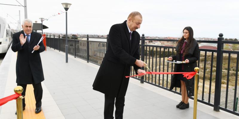 President Ilham Aliyev inaugurated Pirshaghi-Goradil-Novkhani-Sumgayit section of Absheron circular railway after renovation