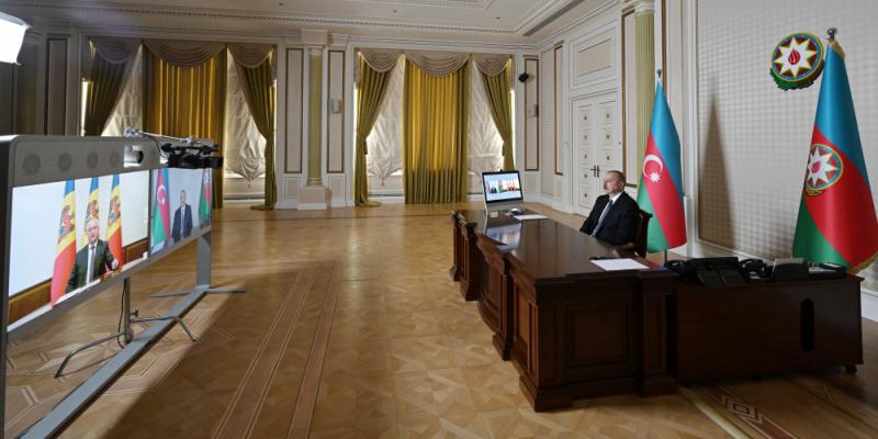 Azərbaycan Prezidenti İlham Əliyevlə Moldova Prezidenti İqor Dodon arasında videokonfrans formatında görüş keçirilib
