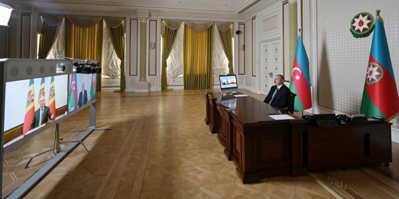 President Ilham Aliyev, Moldovan President Igor Dodon met through videoconferencing