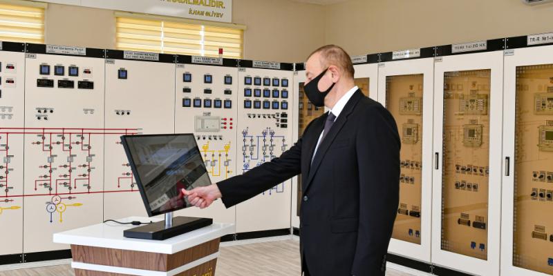 Президент Ильхам Алиев принял участие в открытии в Хатаинском районе Баку принадлежащей «Азерэнержи» подстанции «Ахмедли»