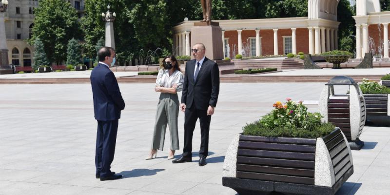 President Ilham Aliyev arrived in Ganja city for visit