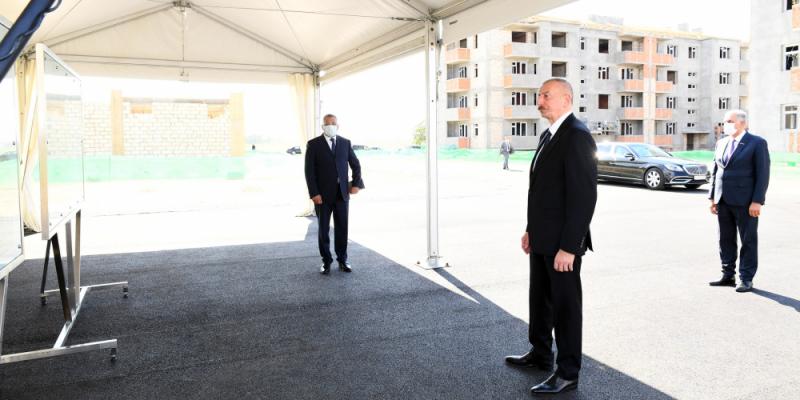President Ilham Aliyev viewed construction of residential complex built for IDPs in Samukh district 