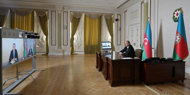 President Ilham Aliyev received in a video format Jeyhun Bayramov on his appointment as Minister of Foreign Affairs
