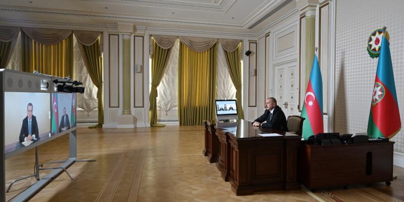 Президент Ильхам Алиев принял в видеоформате Джейхуна Байрамова в связи с назначением его министром иностранных дел