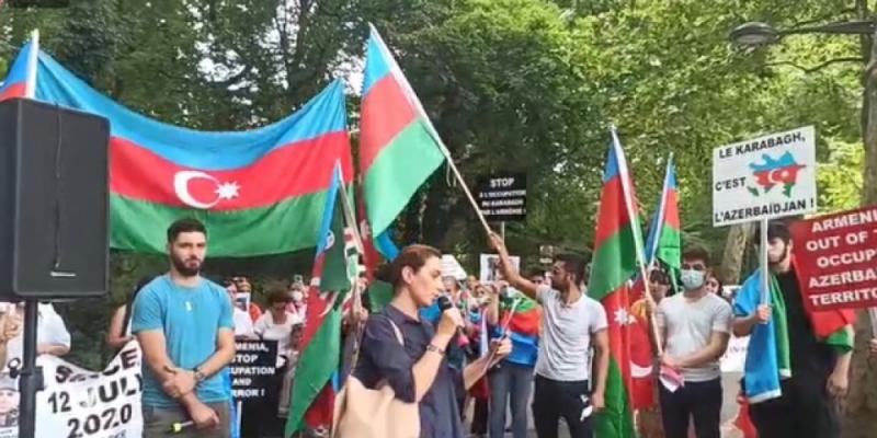 Ermənistanın hərbi təxribatına qarşı etiraz aksiyası Strasburqda da keçirilib