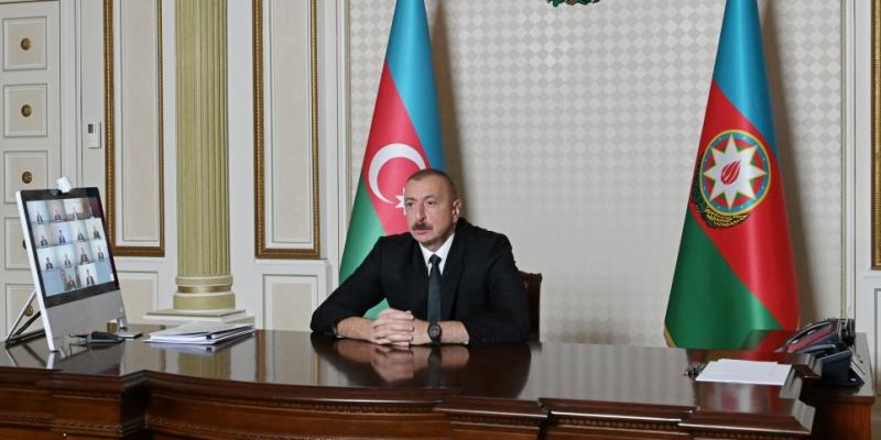 President Ilham Aliyev chaired meeting in a video format on water management situation