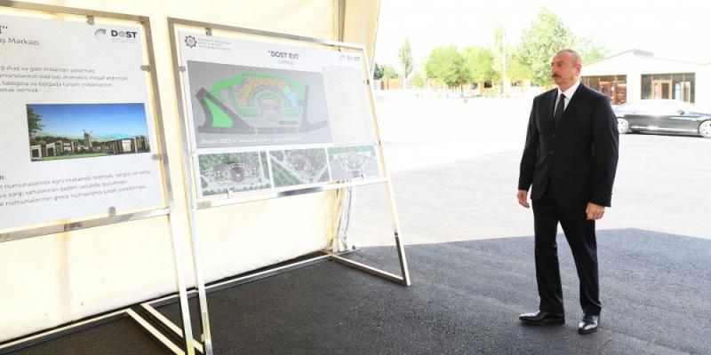 Президент Ильхам Алиев принял участие в церемонии закладки фундамента Центра творчества, выставок и продаж «Дом DOST» в Исмаиллы