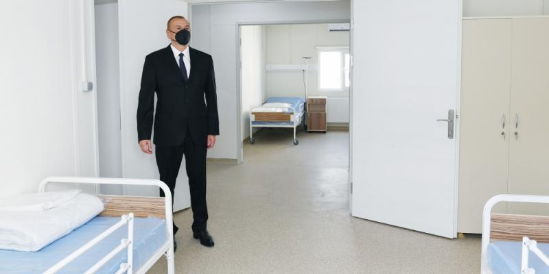 Президент Ильхам Алиев принял участие в открытии больницы модульного типа в Исмаиллы