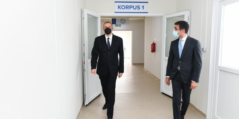 President Ilham Aliyev viewed conditions created at modular hospital in Shaki