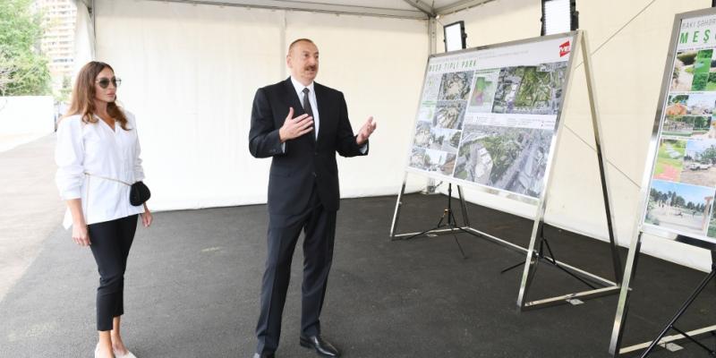 Президент Ильхам Алиев ознакомился с предстоящей работой в новом лесопарке, который будет разбит в Ясамальском районе 