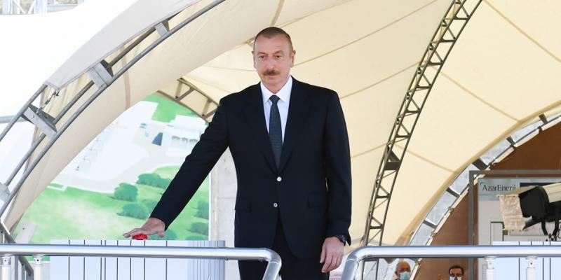 President Ilham Aliyev viewed construction of 330/220/110 kV Gobu power substation 