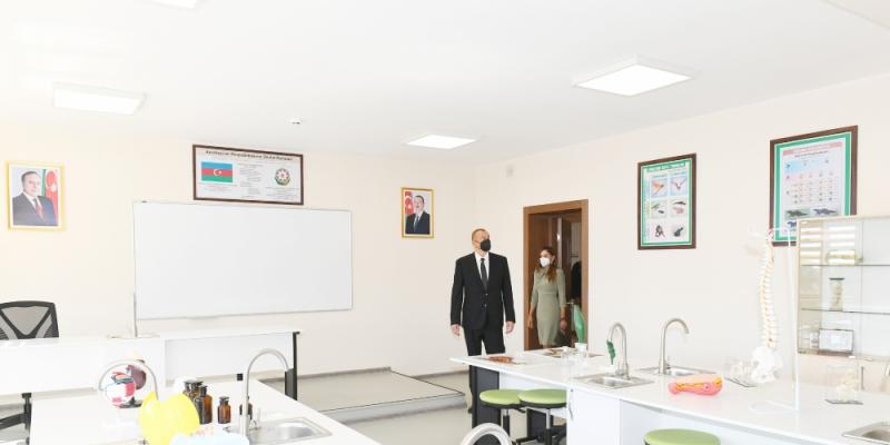 President Ilham Aliyev and first lady Mehriban Aliyeva attended inauguration of new building of comprehensive secondary school No 216 in Gala settlement