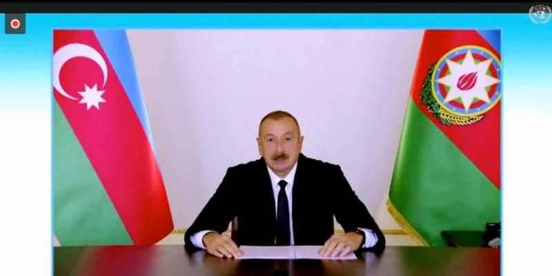 Президент Ильхам Алиев выступил в видеоформате на заседании глав государств и правительств на тему «Финансирование Повестки дня в области Целей устойчивого развития на период до 2030 года во время COVID-19 и в последующий период»