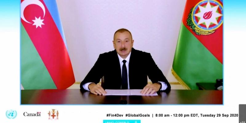 President Ilham Aliyev made speech in a video format at a meeting of Heads of State and Government on “Financing the 2030 Agenda for Sustainable Development in the Era of COVID-19 and Beyond”