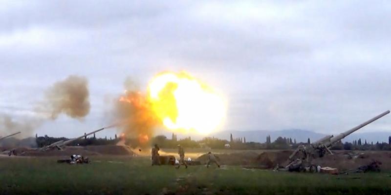 Azerbaijan Army units deliver artillery strikes on enemy’s positions