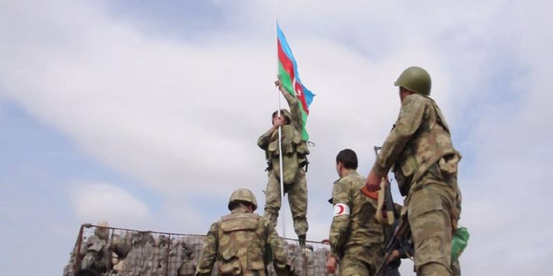 Azerbaijani flag hoisted in post where Mubariz Ibrahimov destroyed Armenian forces