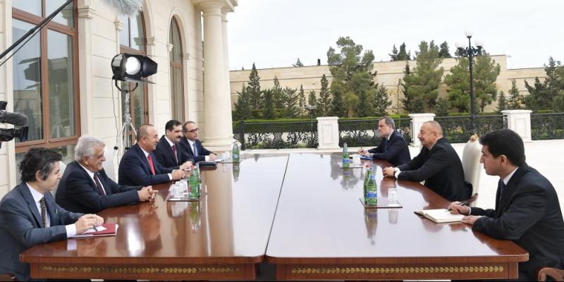 President Ilham Aliyev received delegation led by Turkish Foreign Minister