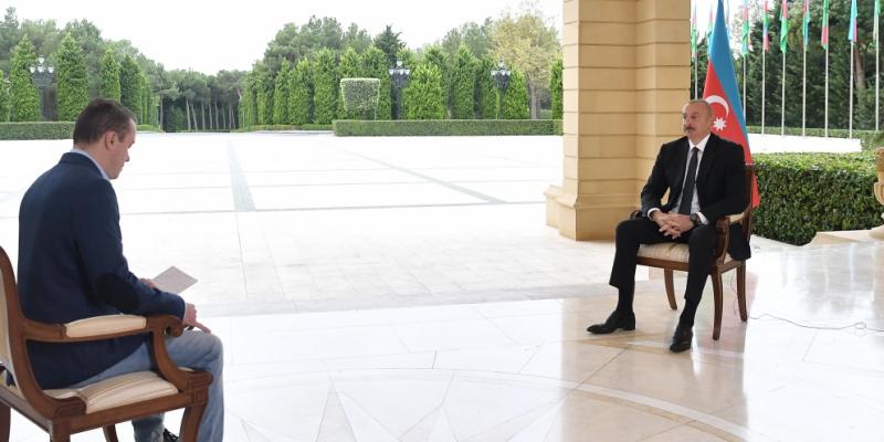 President Ilham Aliyev was interviewed by Russian “Perviy Kanal” TV