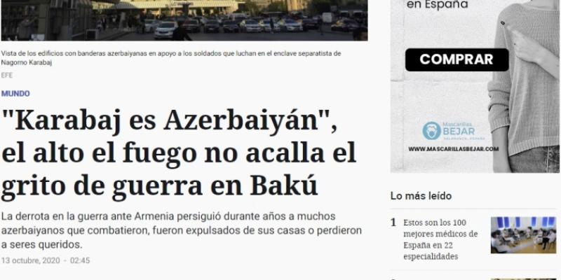 “EL ESPAÑOL”: Qarabağ Azərbaycandır